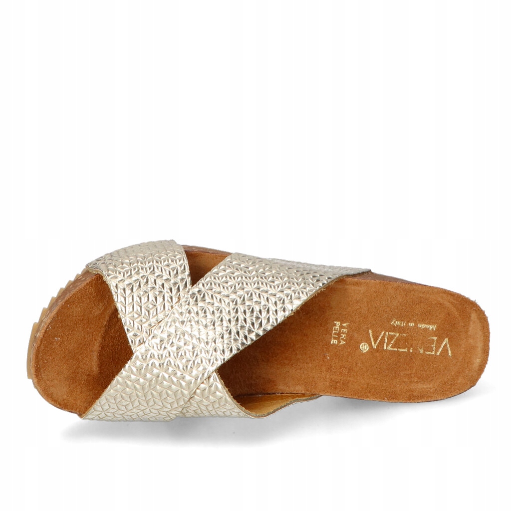 Klapki Venezia 5719 Złote lico 38 Wzór dominujący bez wzoru