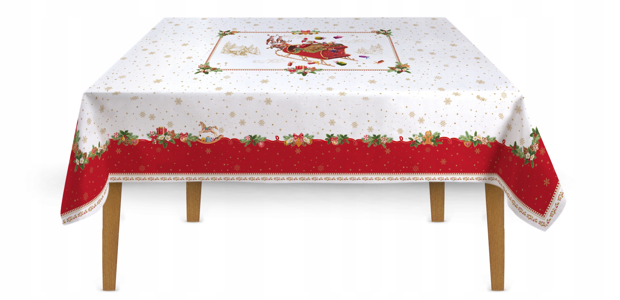 Vánoční ubrus 180 x 145 cm na stůl Vánoce Štědrý zimní