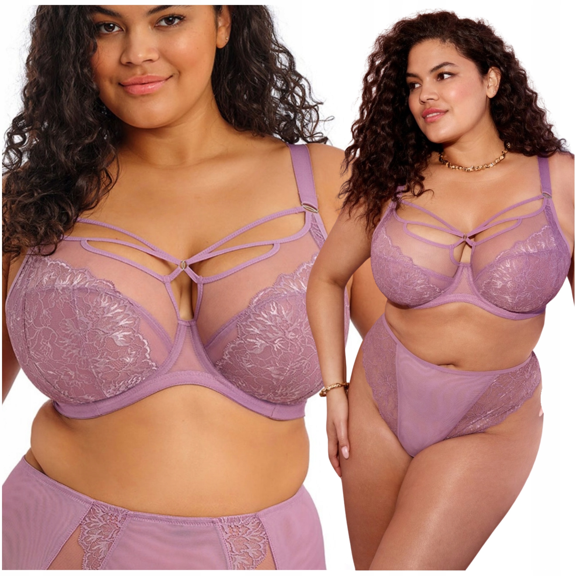 Podprsenka Elomi Brianna s proužky Heather Lila 36H/80K