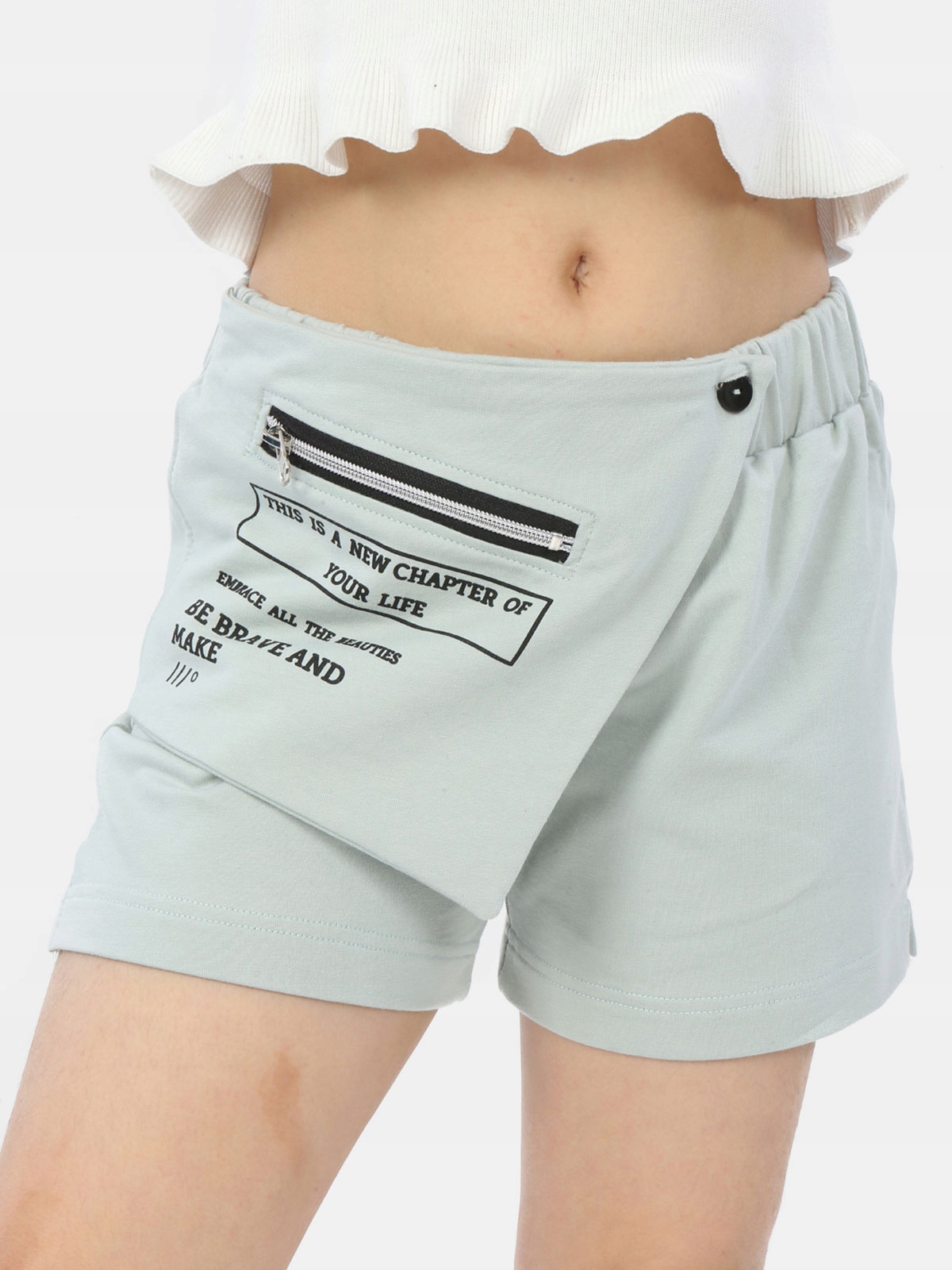 

Spodenki Dziewczęce Kieszeń pistacjowy 158-164