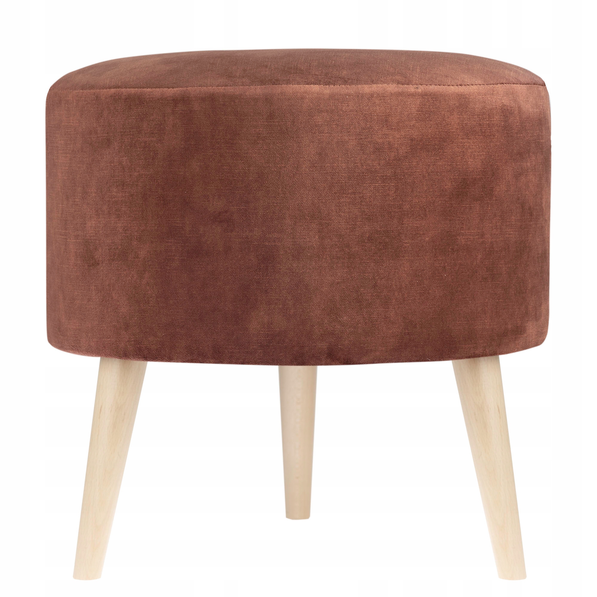 PUFA OKRĄGŁA Z NOGAMI WYSOKA 40x45 WELUR PLUSZ Szerokość mebla 40 cm