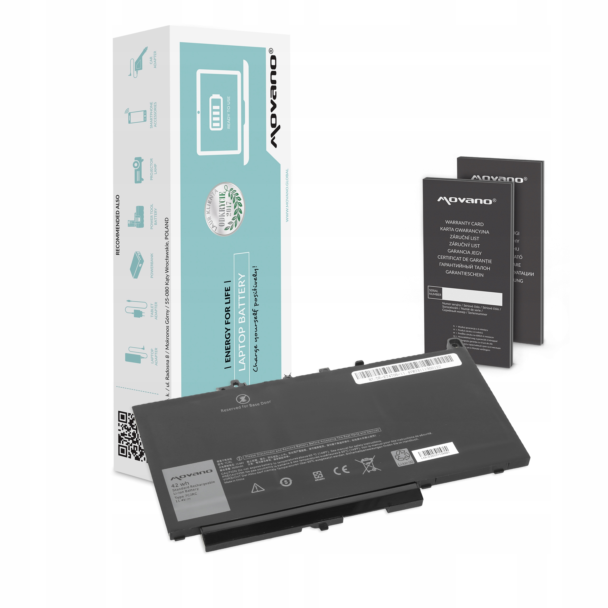 Bateria 7CJRC do Dell Latitude E7270 E7470 11.4V