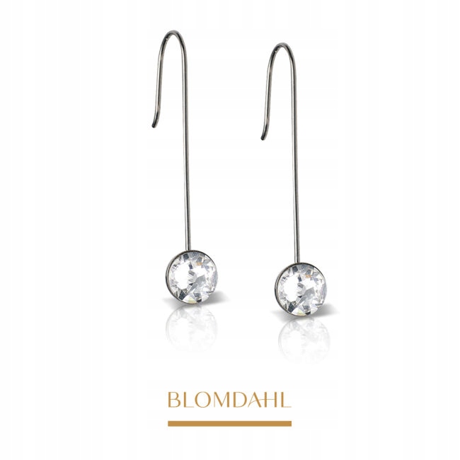Blomdahl Náušnice Hypoalergenní Straight Pendant Bezel Crystal 8 mm