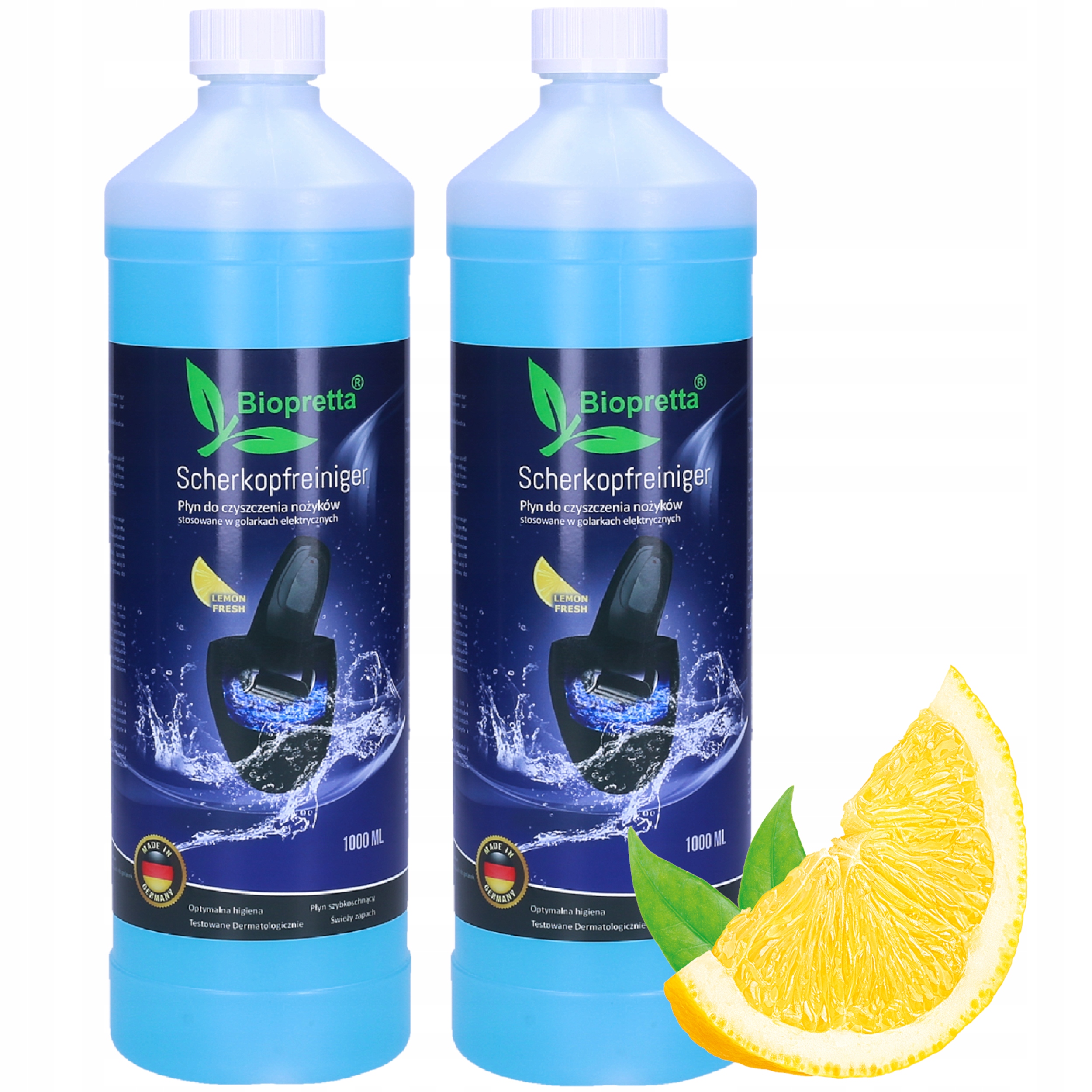 2X PŁYN BIOPRETTA RENEW DO CZYSZCZENIA GOLAREK OSTRZY MASZYNEK LEMON CLEAN