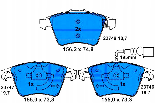 Ate Brzdové Destičky Vw Přední T5 03- 16 Asistent řidiče #28
