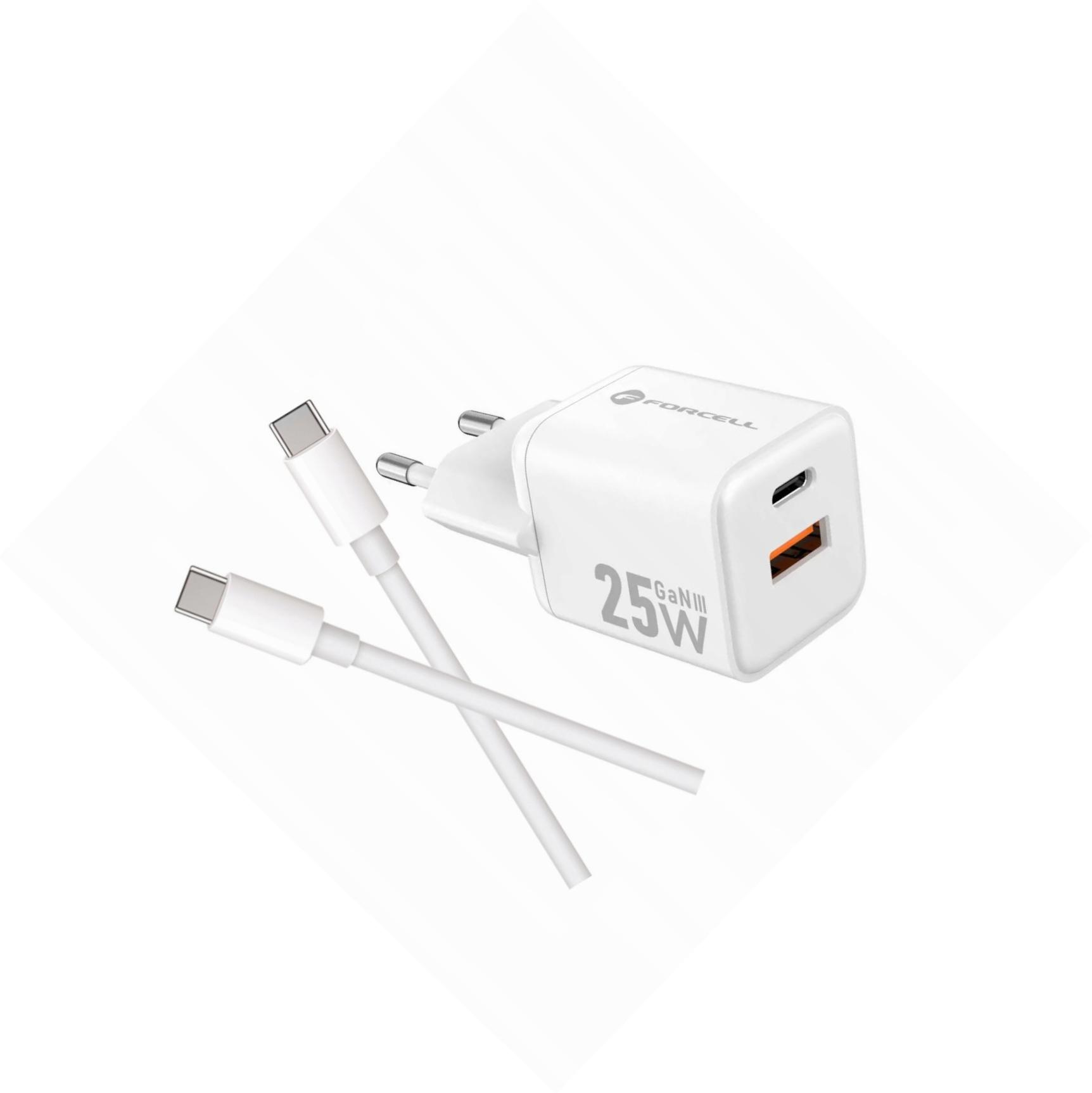 Szybka ładowarka Gan 25W 2 porty z długim kablem Usb-c do Realme 12 Pro