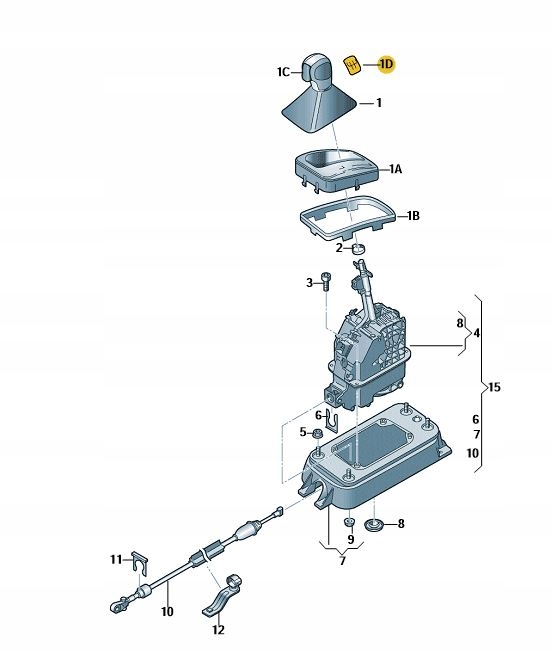 5E0713146F - Накладка ручки передач DSG vRS SKODA OCTAVIA 3 III