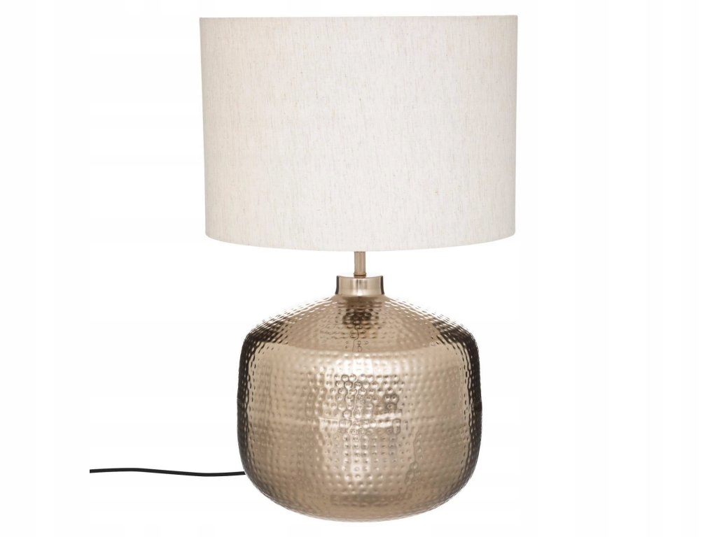 Lampa s béžovým tienidlom Kais, kovový podstavec, výška 52 cm