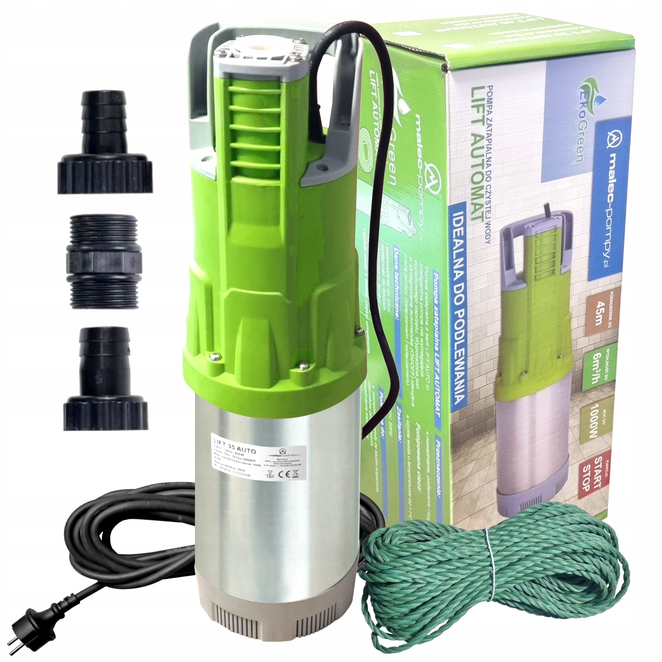 Malec Lift 45 Automatyczna Pompa Zatapialna Do Deszczówki Podlewania 6000L