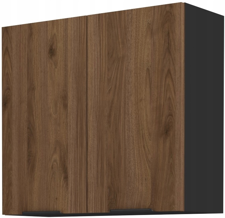 Kuchyňská Skříňka Závěsná Dvoudveřová S Policemi Horní Ořech Černá 71,5 X 80