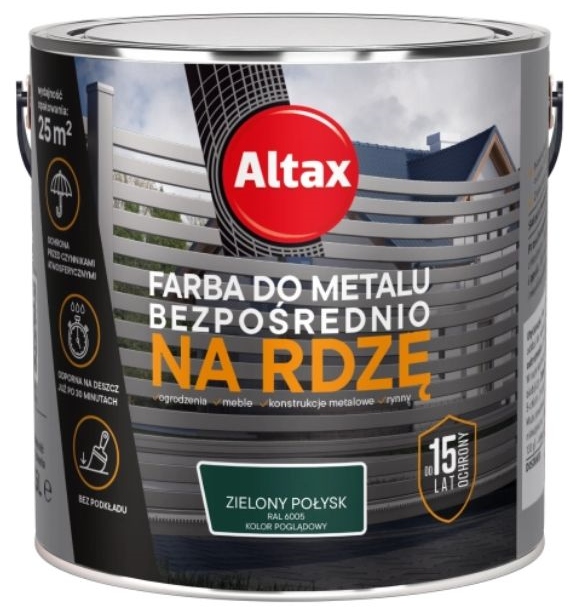 Altax Barva Barva Na Kov 2,5 L Lesk Zelená Ral 6005