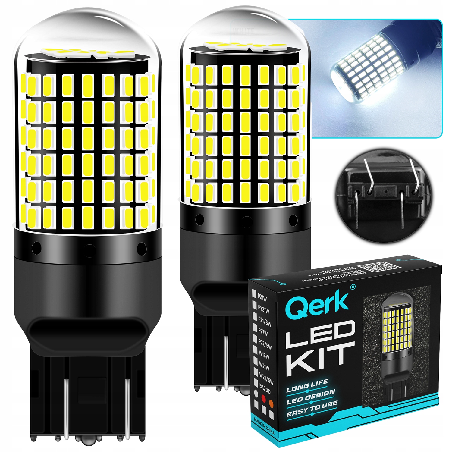 Żarówki Led W21/5W Qerk B144 Canbus 144 Led Wstecznego Dzienne Mocne 2 szt