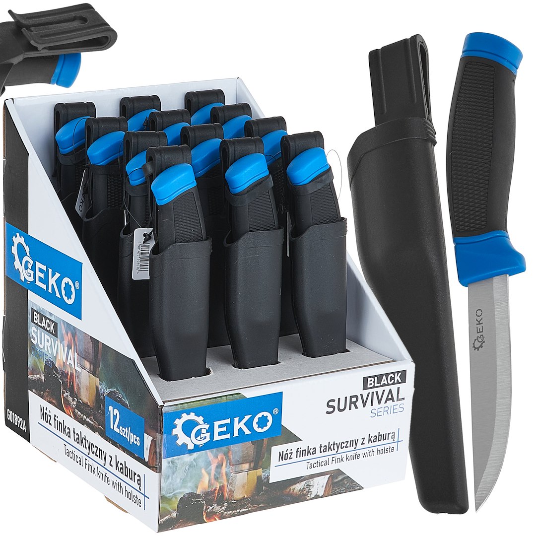 Nóż finka nożyk uniwersalny G01892 Kabura Black Survival Series
