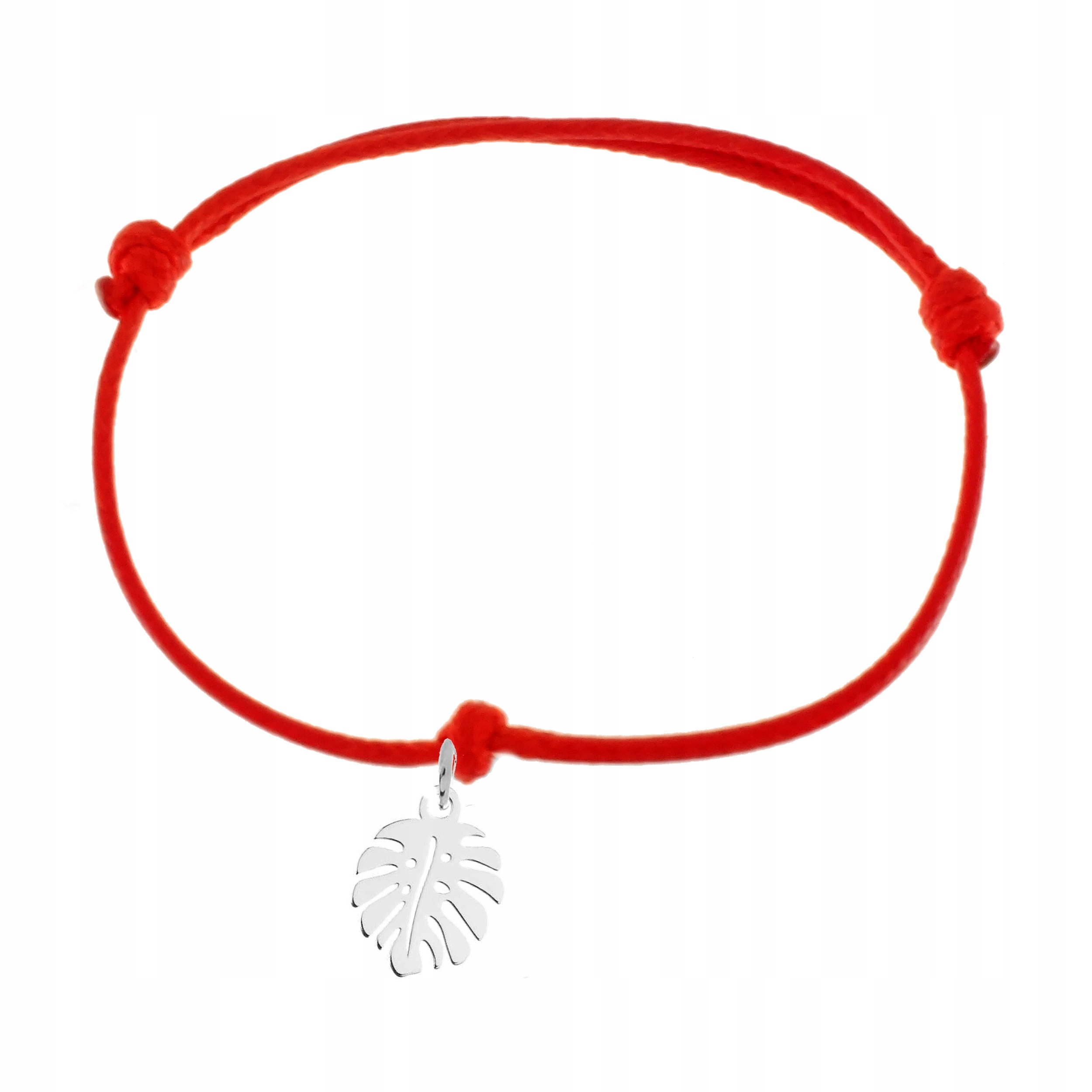 

Liść Monstera Bransoletka Sznurek Srebro 925