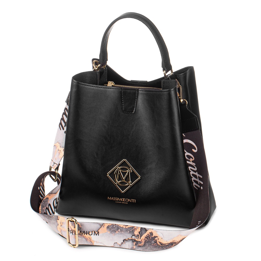 

Torebka Massimo Contti Czarna Torba Shopper Logo