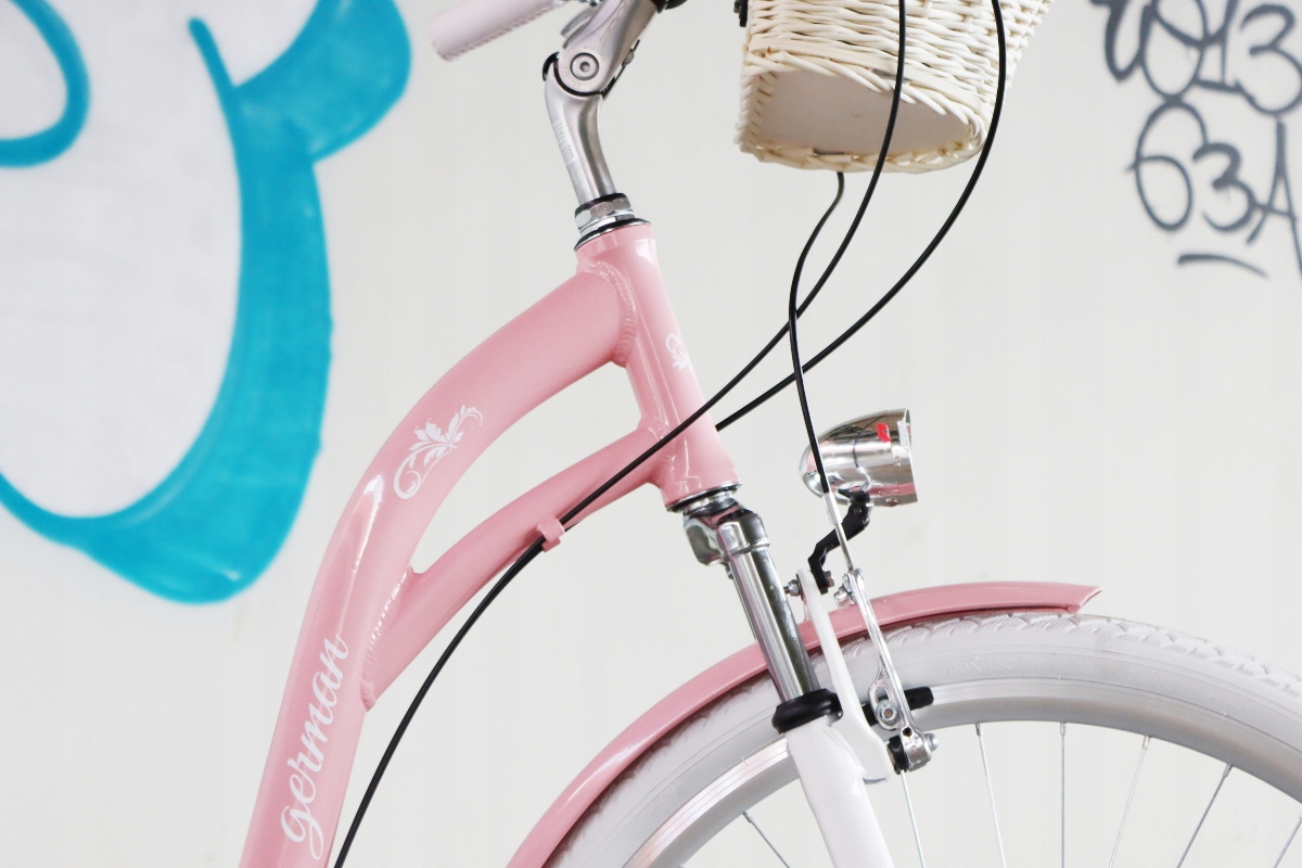 PIĘKNY ALUMINIOWY RÓŻOWY ROWER DAMSKI 28 SHIMANO 7 biegów miejski retro Rozmiar koła (