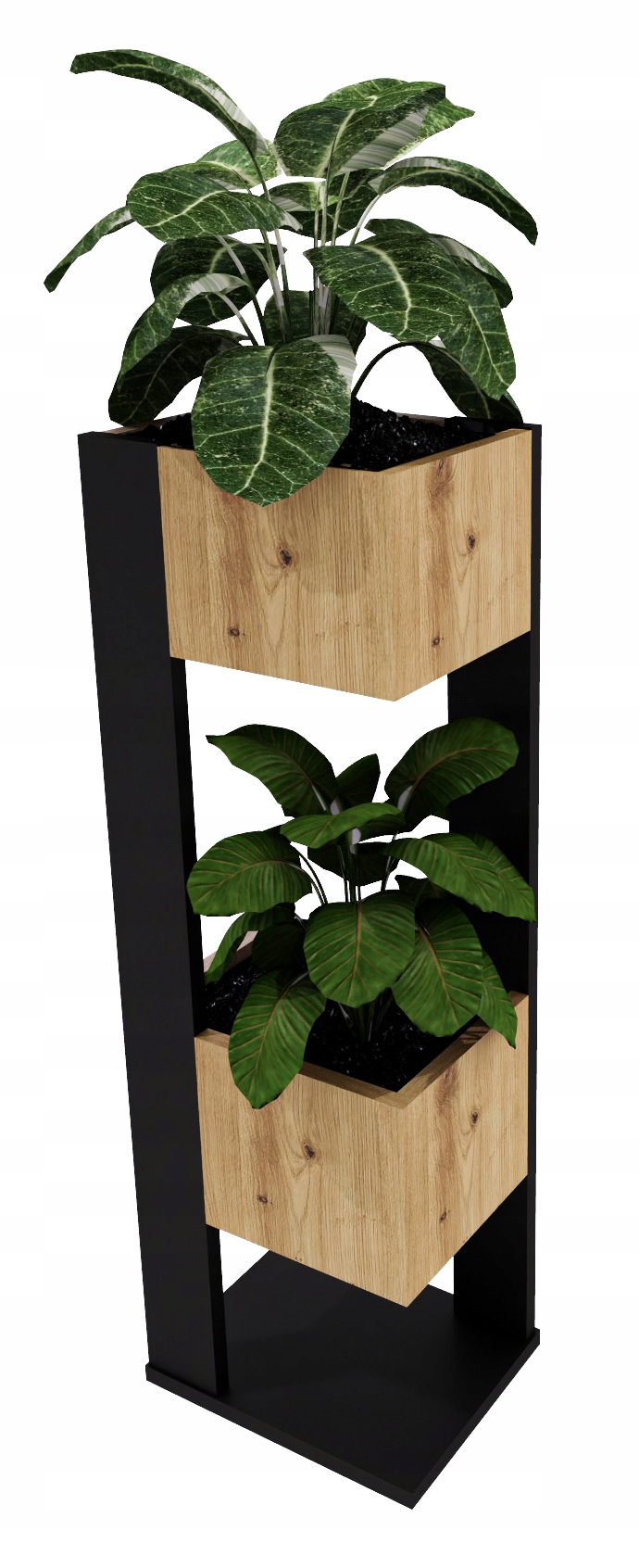 Stojanový květináč Držák Na Květináč dřevěný loft Dub Artisan 99,8x49x49