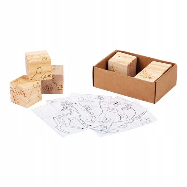 

Drewniane klocki układanka puzzle dla dziecka