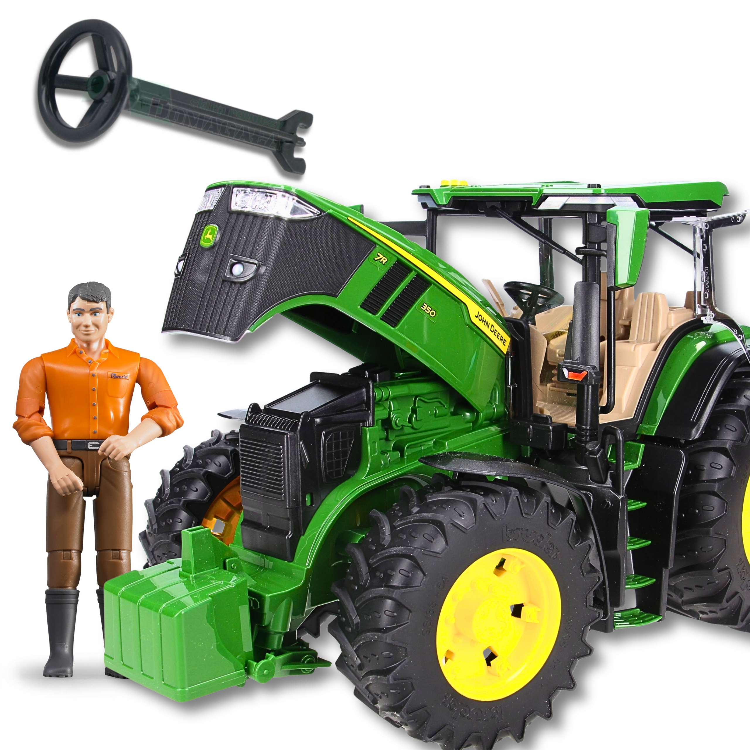 Bruder Traktor John Deere Figurka Rolnika zestaw zabawek 03150 60007