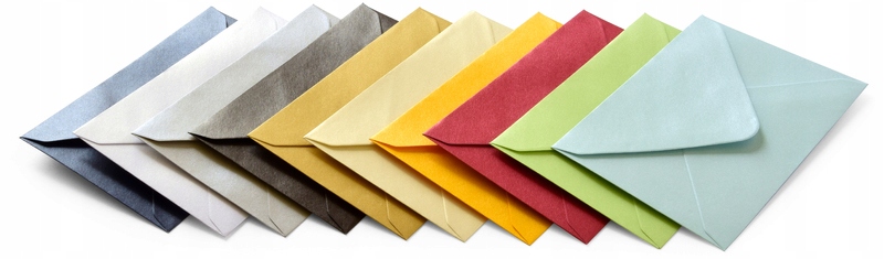 Komplet Koperty DEKORACYJNE Koperta B7 Mix kolorów metalizowany K., 120g/m2