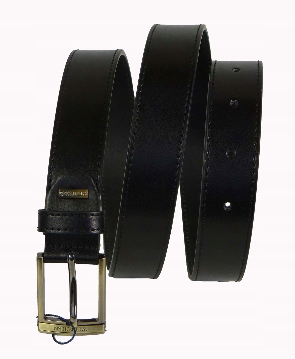 Wittchen pásek pánský kožený 98-8M-950-1-110 černá zlatá spona