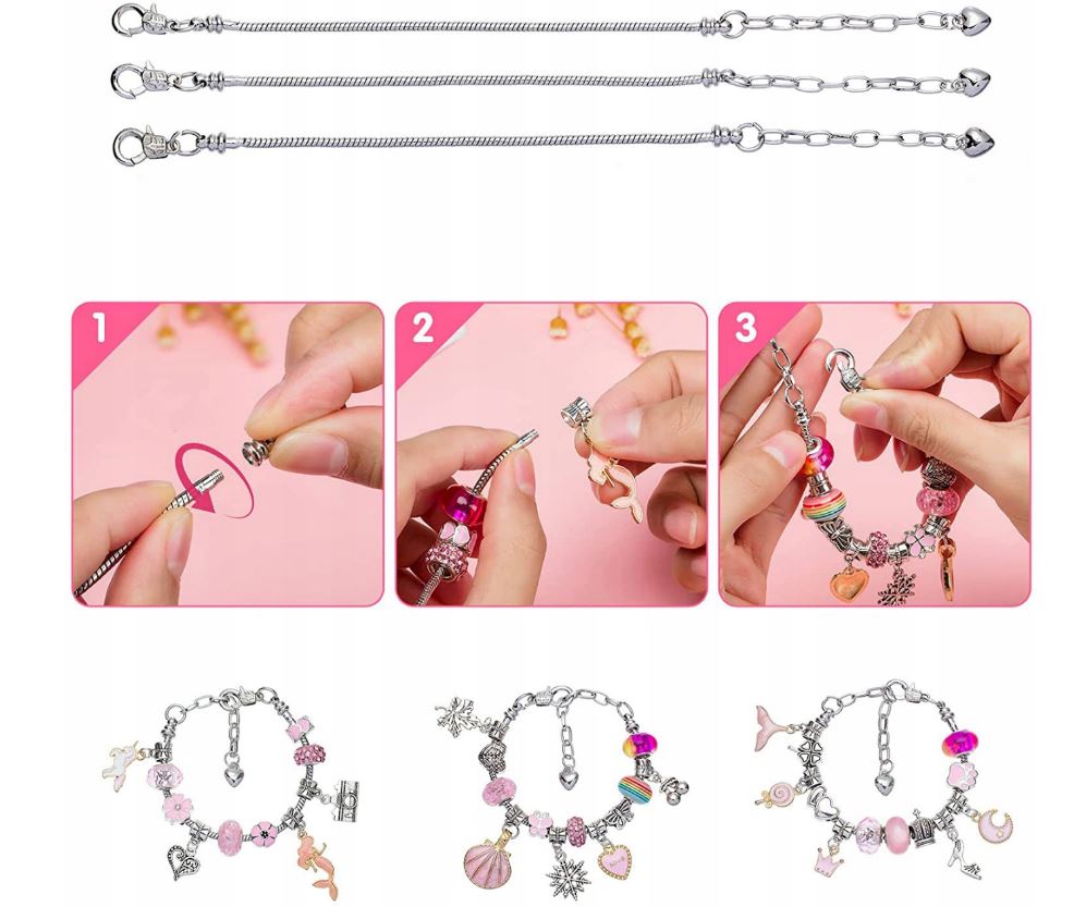 KORALIKI ZESTAW KORALIKÓW DO ROBIENIA BRANSOLETEK Rodzaj biżuteria