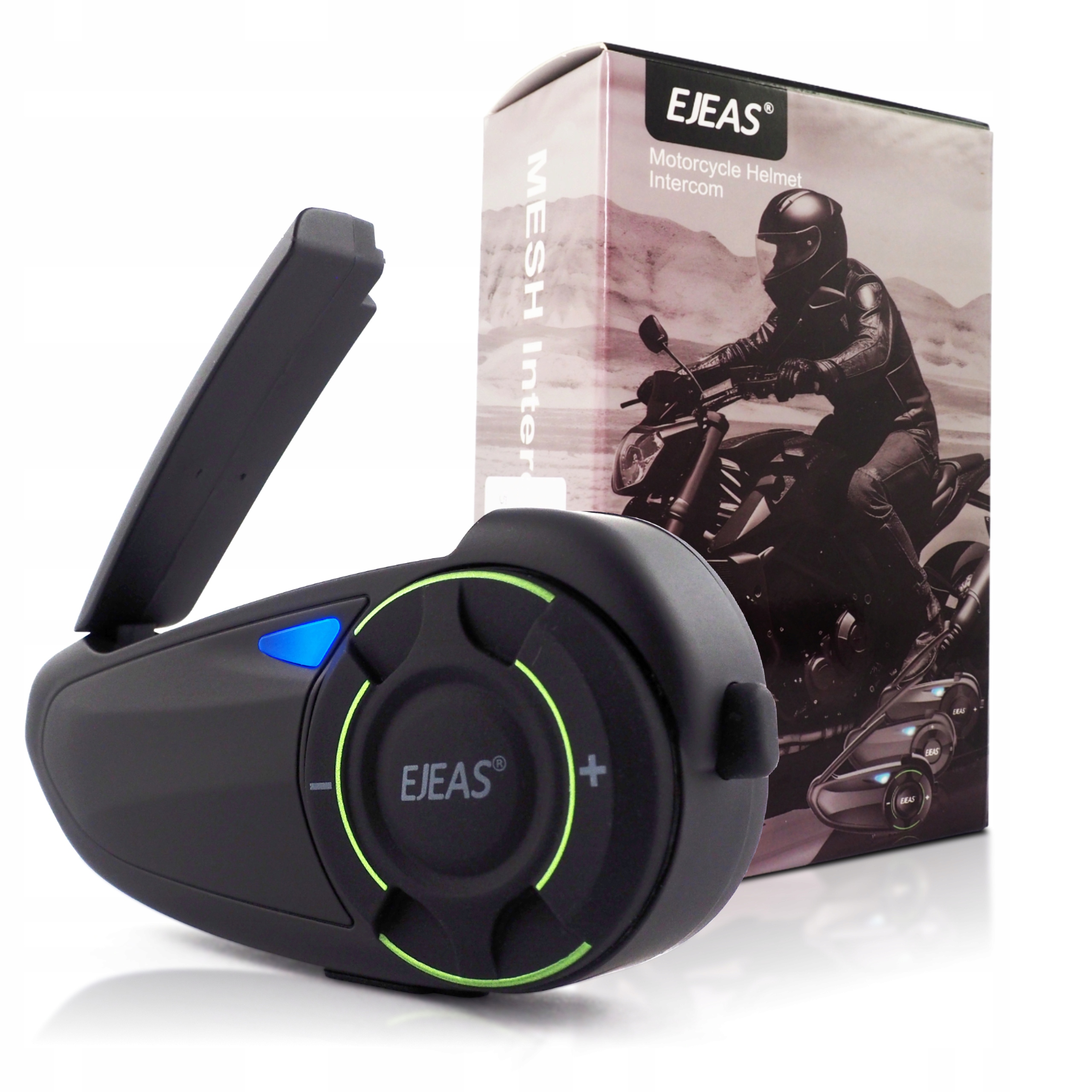 Motocyklový interkom Ejeas Q8 Usb-c Bluetooth Aplikácia Fm rádio