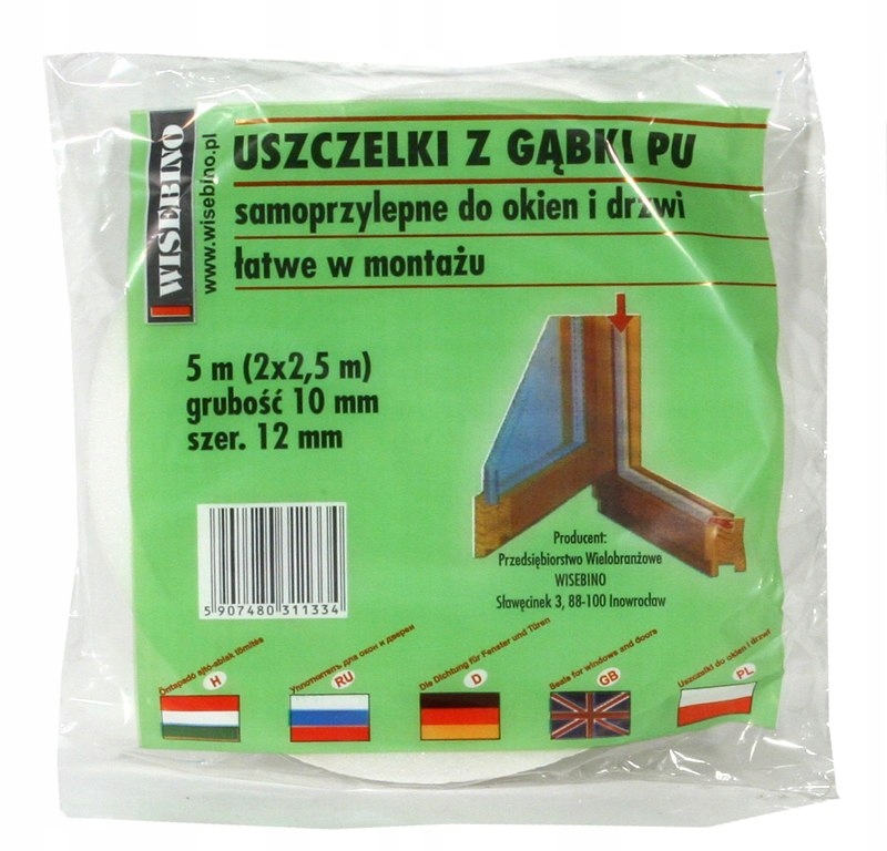 USZCZELKA GĄBKA 10*10MM 5M Marka inna