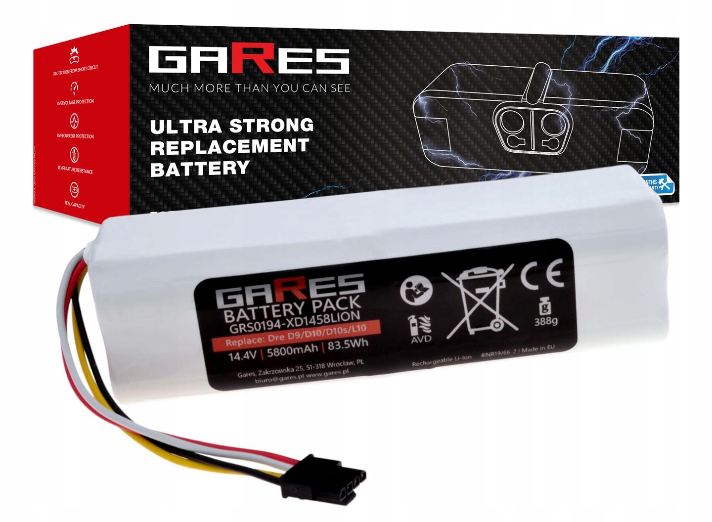 Akumulátor Gares pro Xiaomi X10+ Plus B101GL B105GL 14,4V 7,0Ah