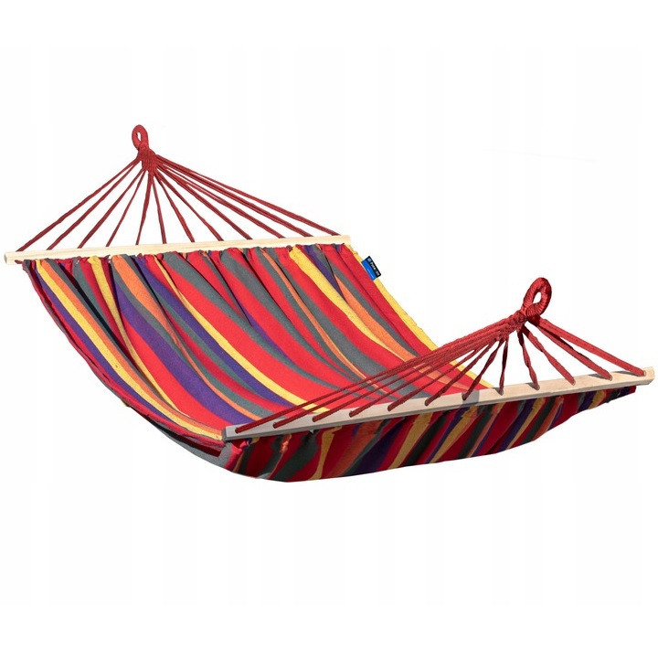 Hamak ogrodowy dwuosobowy Acadia 220x160 kolorowy z poprzeczkami Potenza