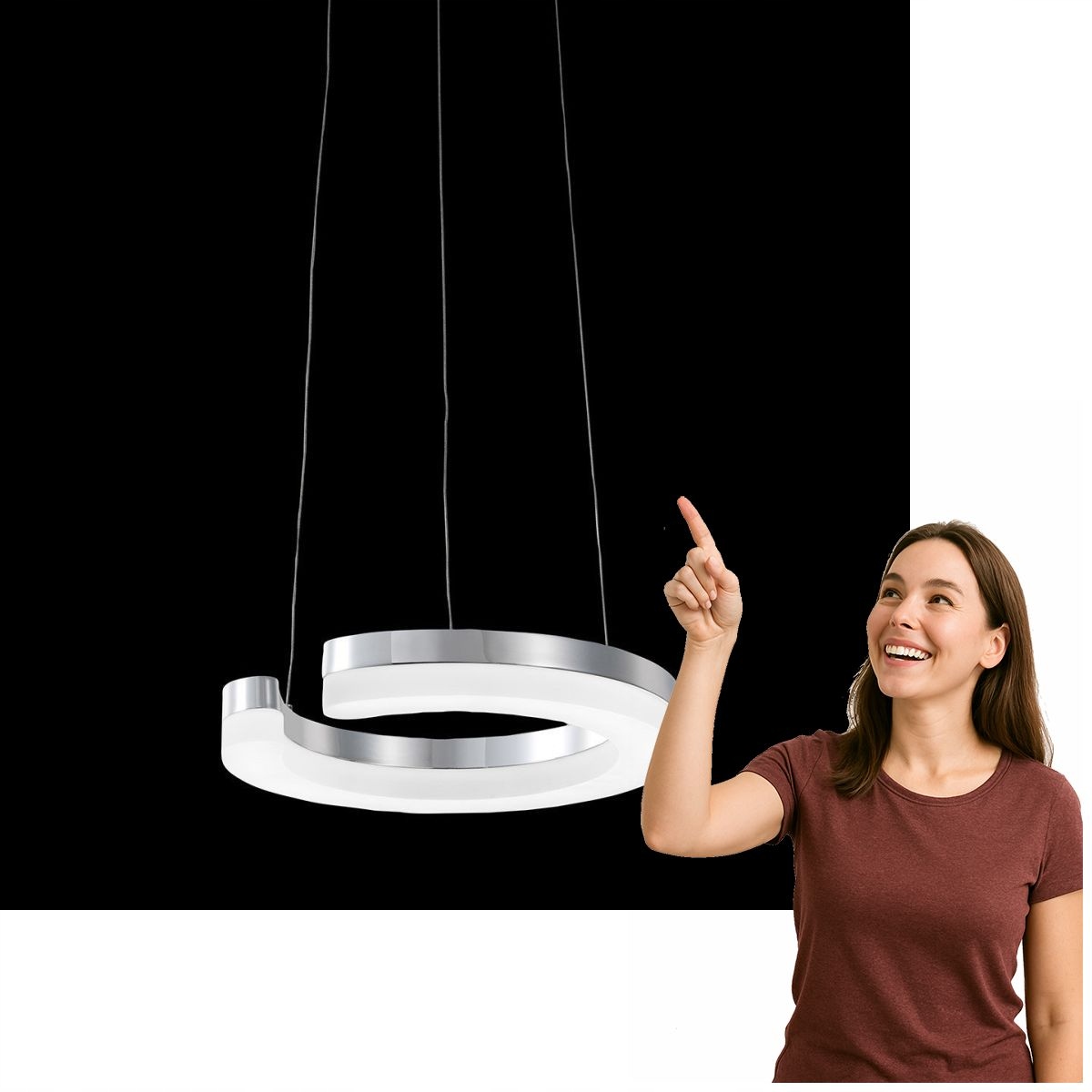 Závesná lampa Led Chróm 120 cm Blunder Italux