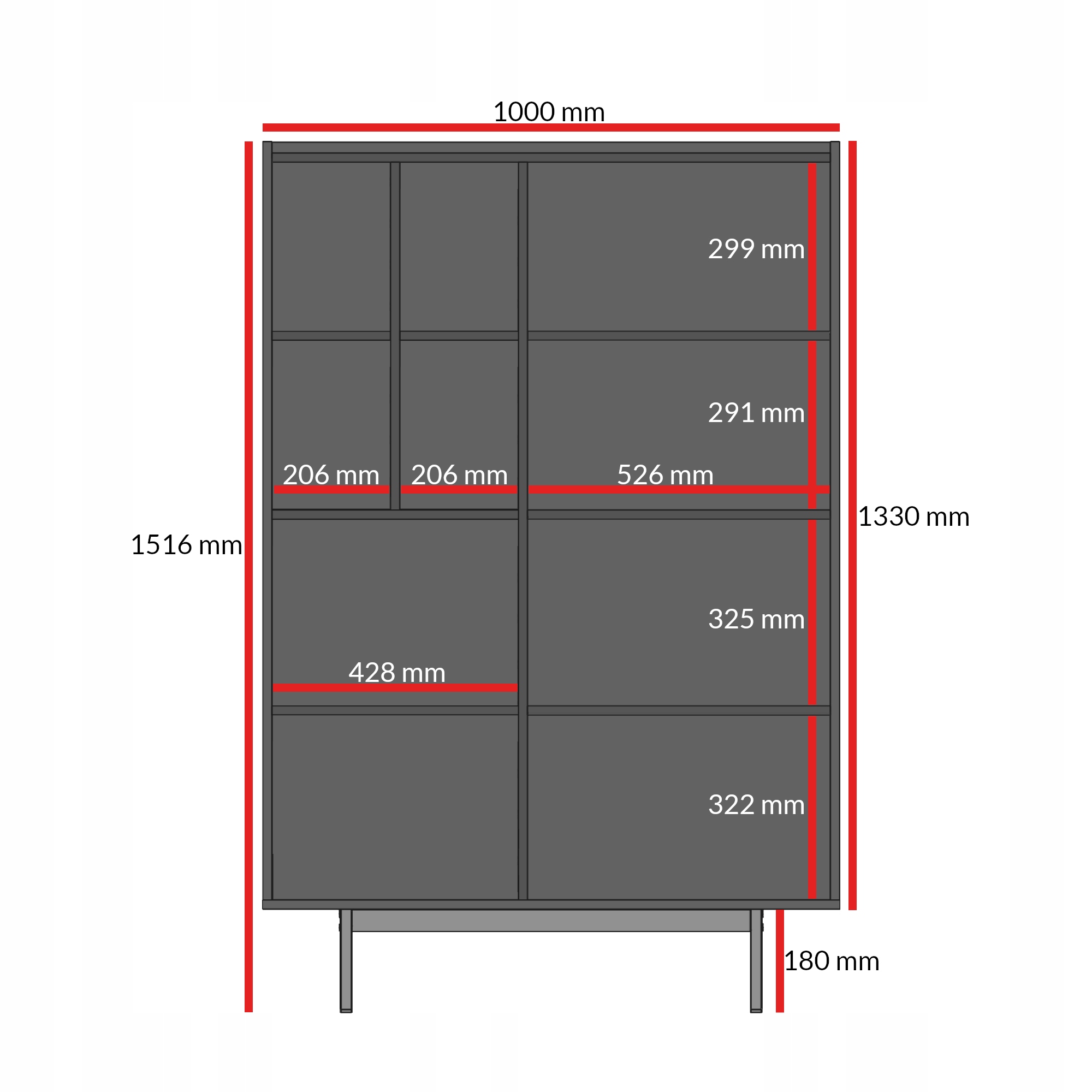 Regał z drzwiami uchylnymi Noel 100 Kaszmir / Czarny