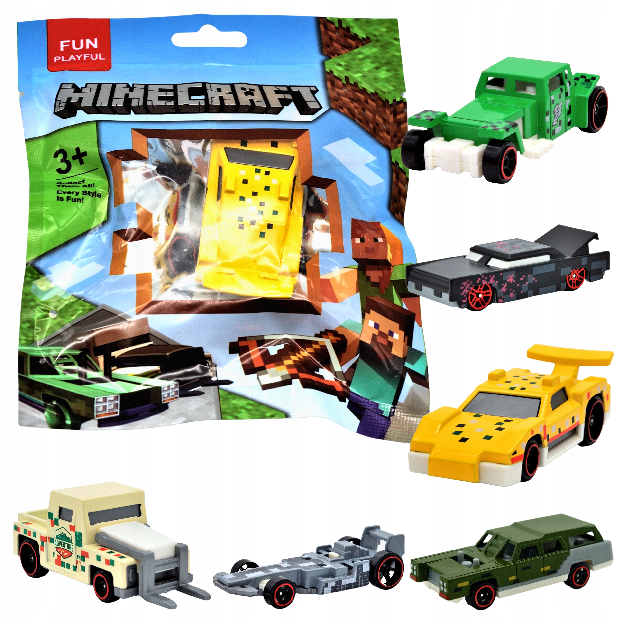 MINECRAFT FIGURKI METALOWE SASZETKA RESORAKI ALU