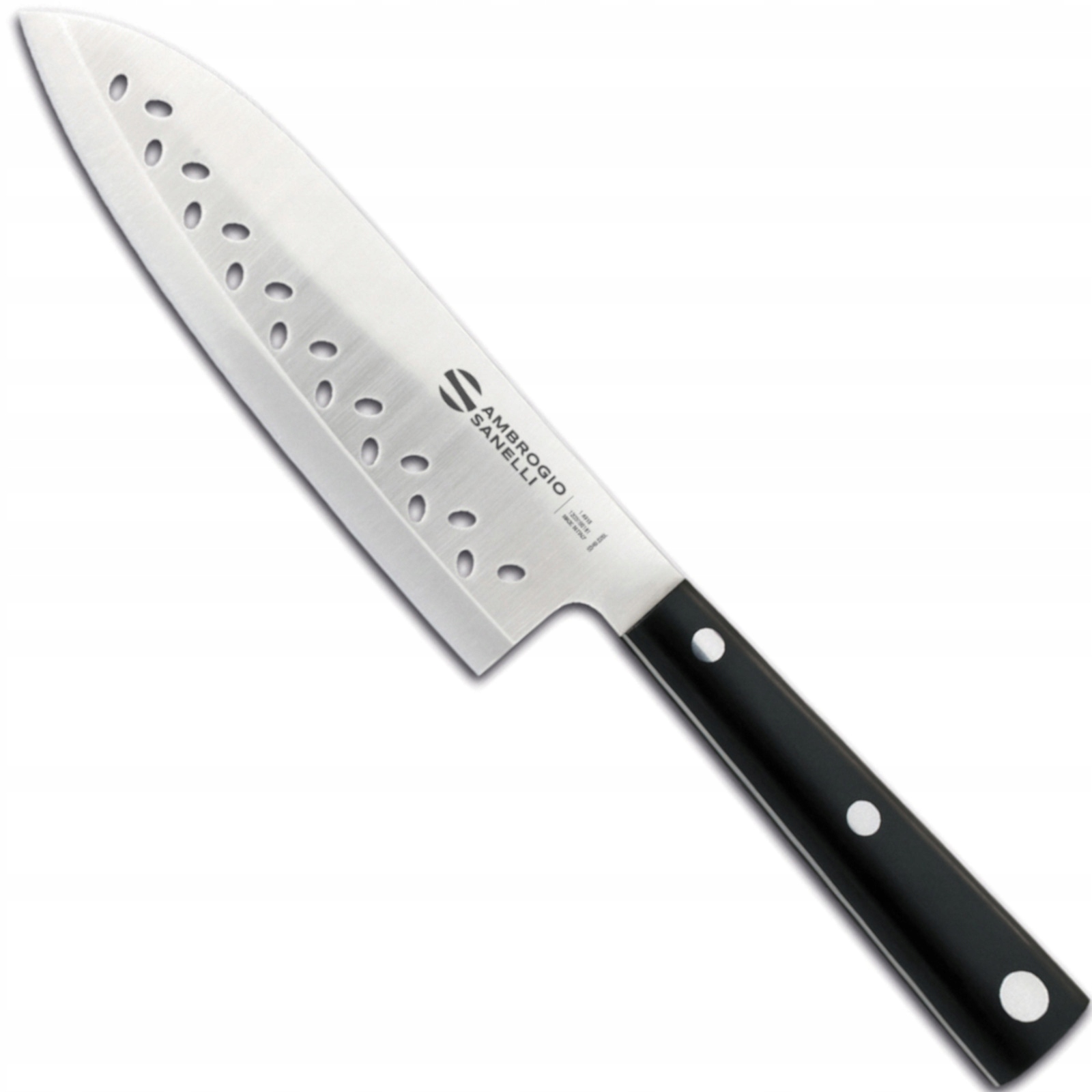 Nôž šéfkuchára Santoku s guľovým výbrusom, dĺžka 160 mm, Hasaki