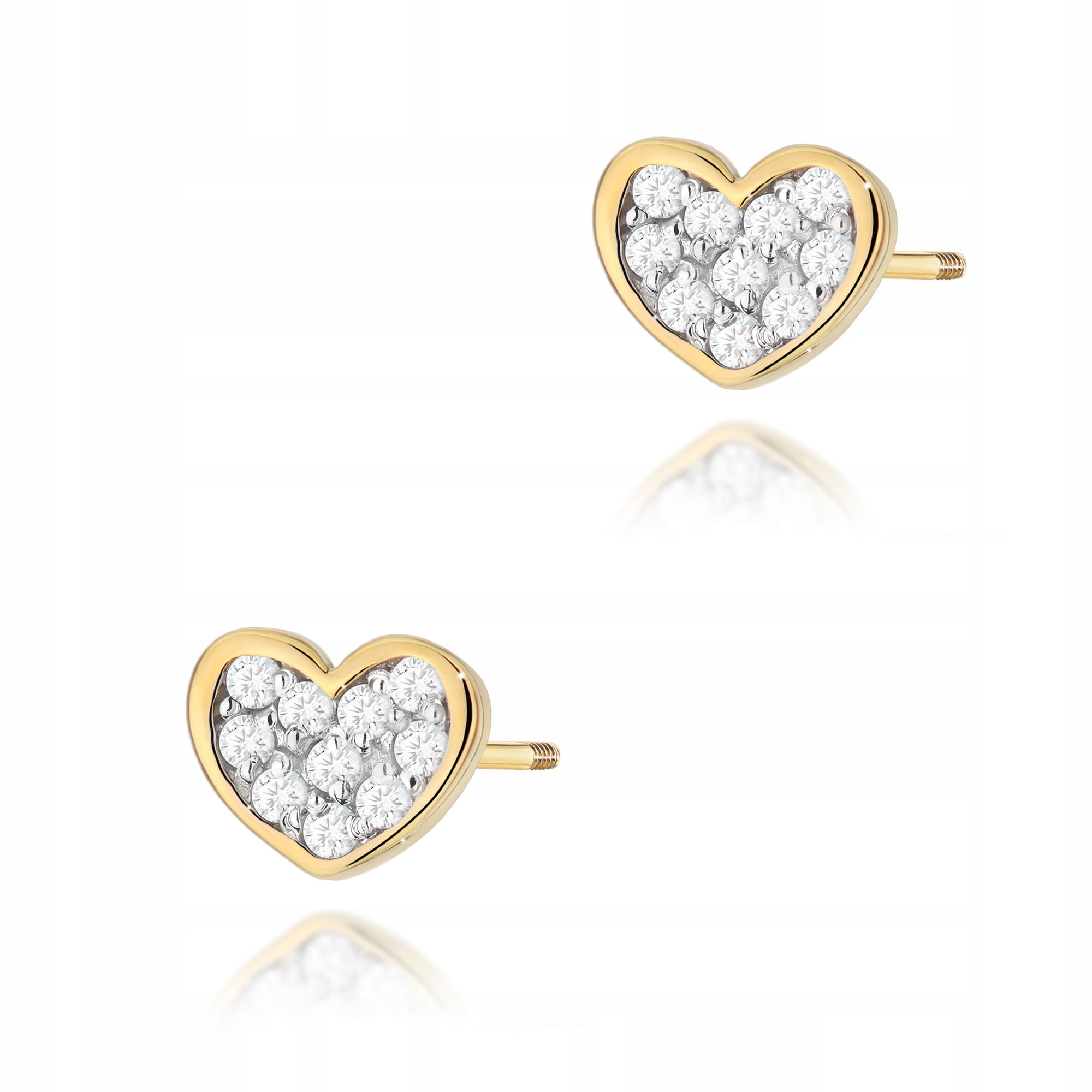 Náušnice zlaté 585 s brilianty bílé zlato 14kt diamanty Valentýn 1,1g