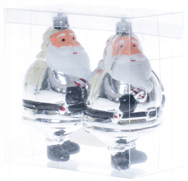 

Bombki Mikołaj srebrny 2 sztuki 11cm