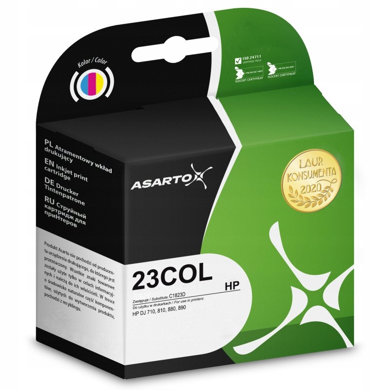 Tusz Asarto do Hp 23COL C1823D 650 str.