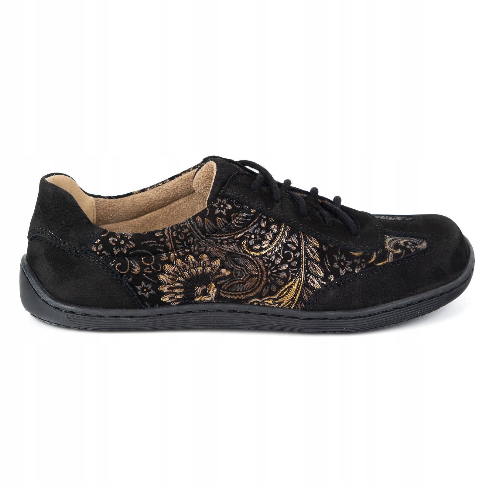 Boty Barefoot dámské kožené minimalistické 1287 černé nubuck 41