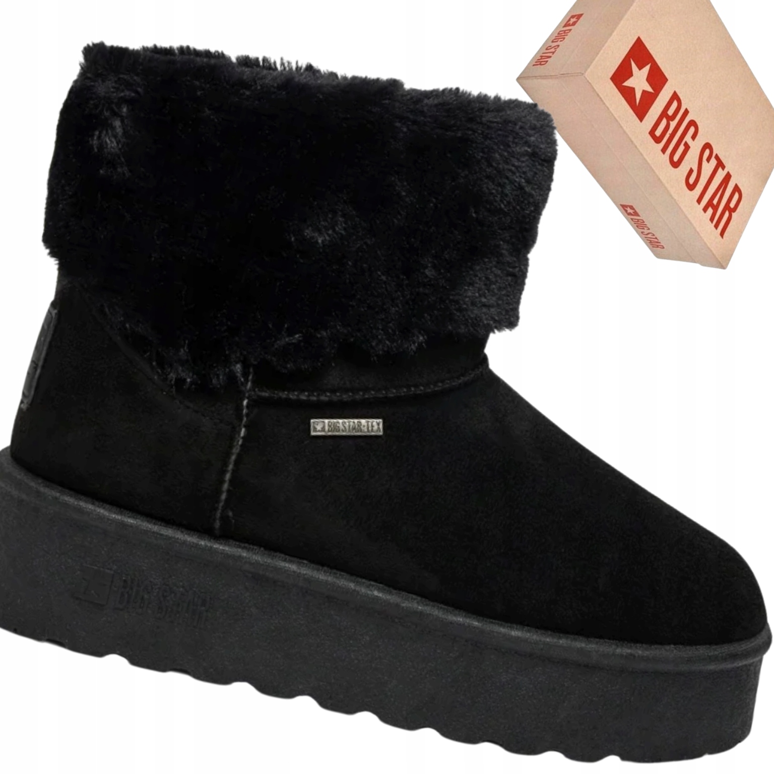 Big Star OO274A108 śniegowce damskie czarne Ocieplane buty zimowe