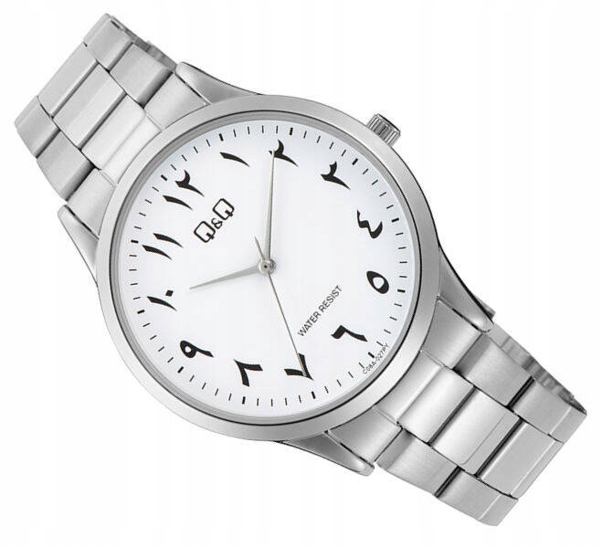 Ocelový Stříbrný Čitelný Pánské Hodinky Qq C08A-027P Na Ocelovém Náramku