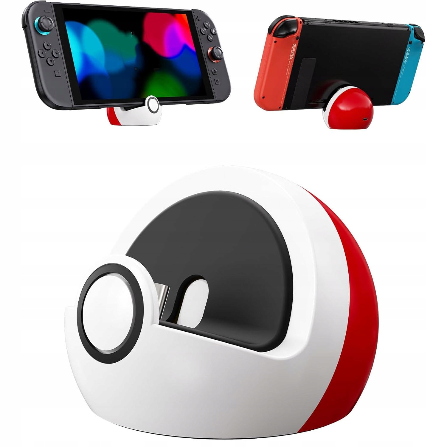 ŁADOWARKA STOJAK DO NINTENDO SWITCH Z DESIGNEM POKEBALL 45° STACJA