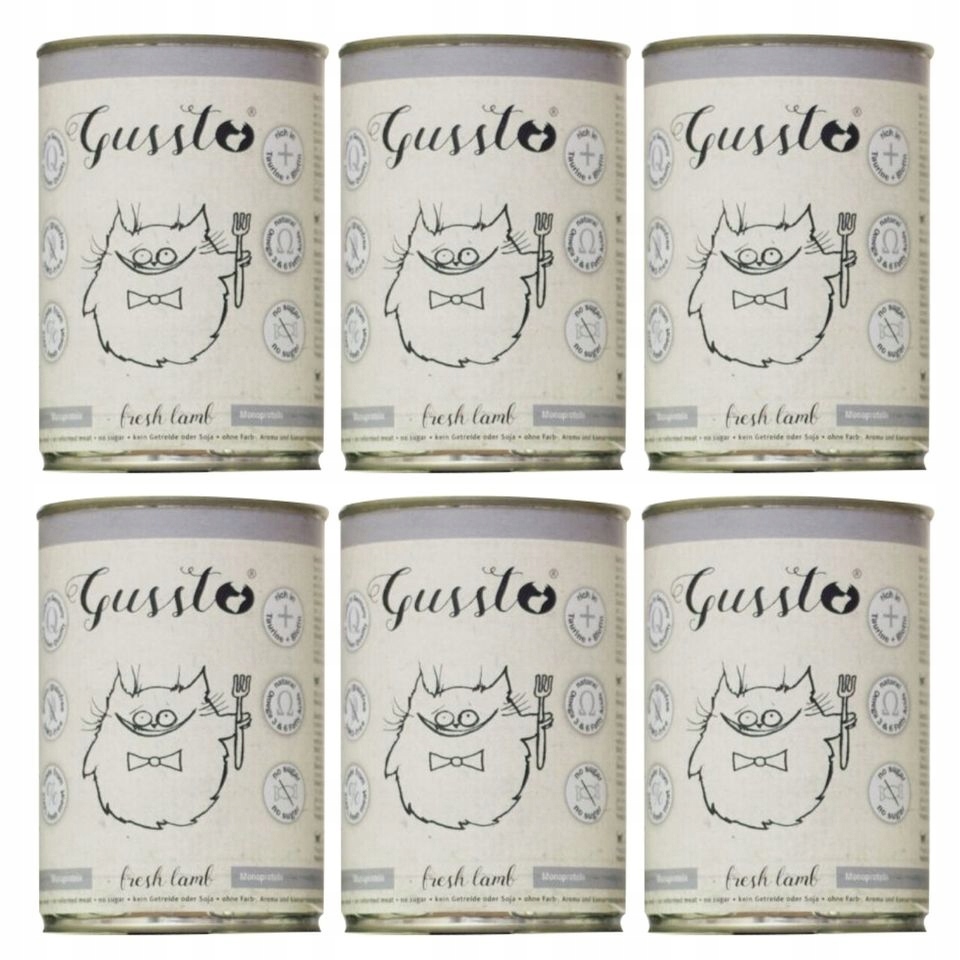 Levně Gussto Čerstvé Jehněčí Pro Kočky 6 x 400 g