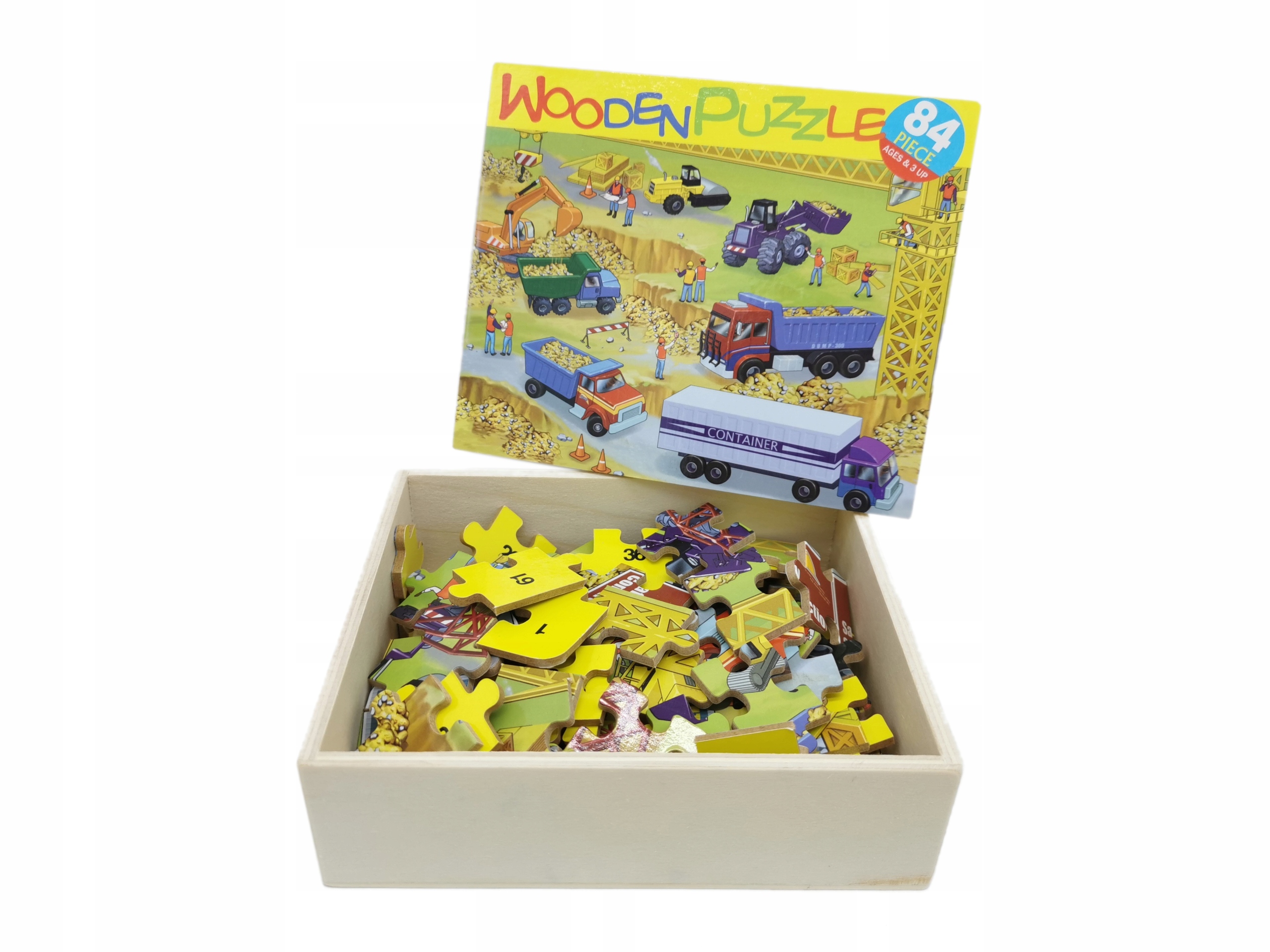 

Puzzle edukacyjne drewniane dla dzieci, 84 szt.