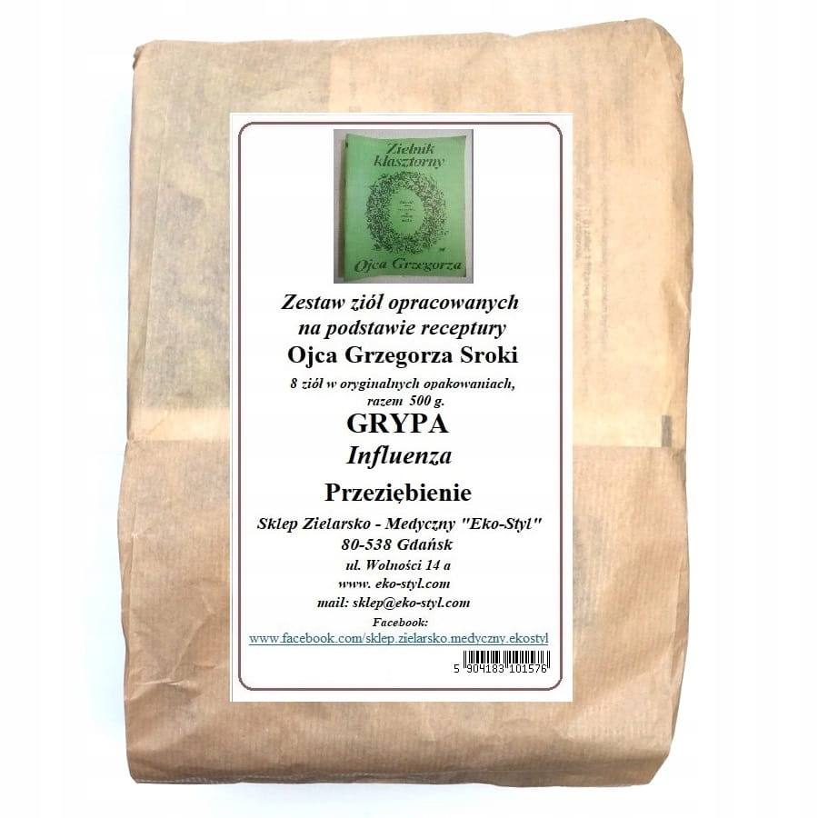 Grypa I Przeziębienie Zioła w/g Oj. Sroki- Zestaw ziół Eko-Styl