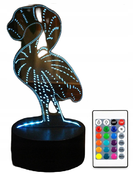 

Lampa Nocna 3D Led Flaming Flamingo Kolory + Pilot