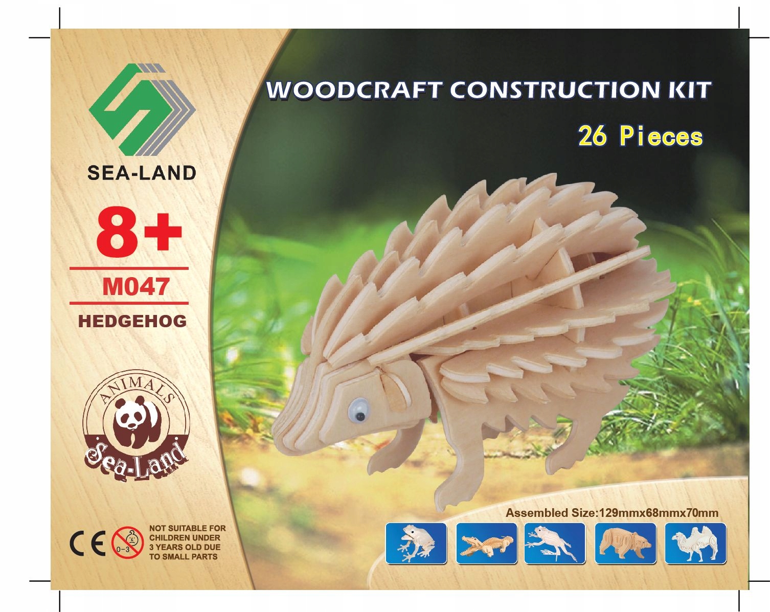 PUZZLE DREWNIANE 3D JEŻ JEŻYK Liczba elementów 26