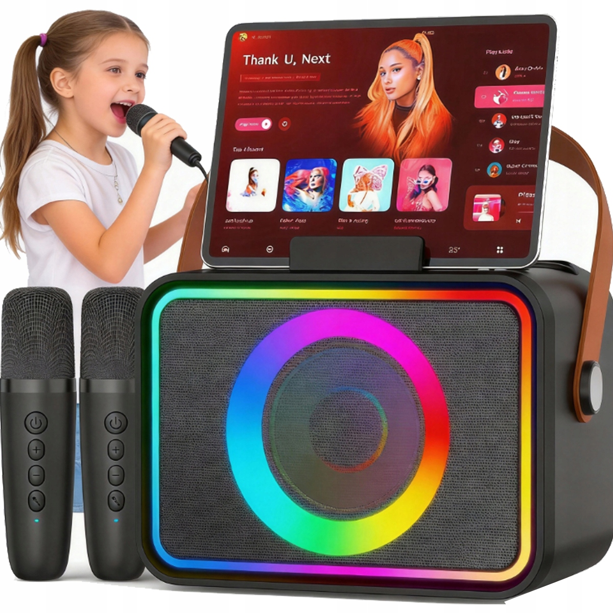 Sada Karaoke 2 Mikrofony Bezdrátový Reproduktor Bluetooth Zvuk