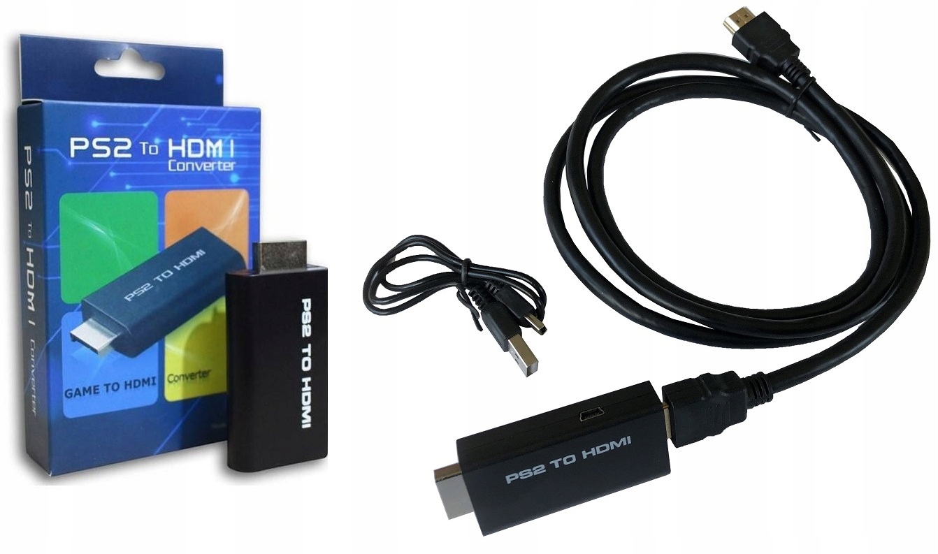 Konwerter PS2 do HDMI + Kabel HDMI