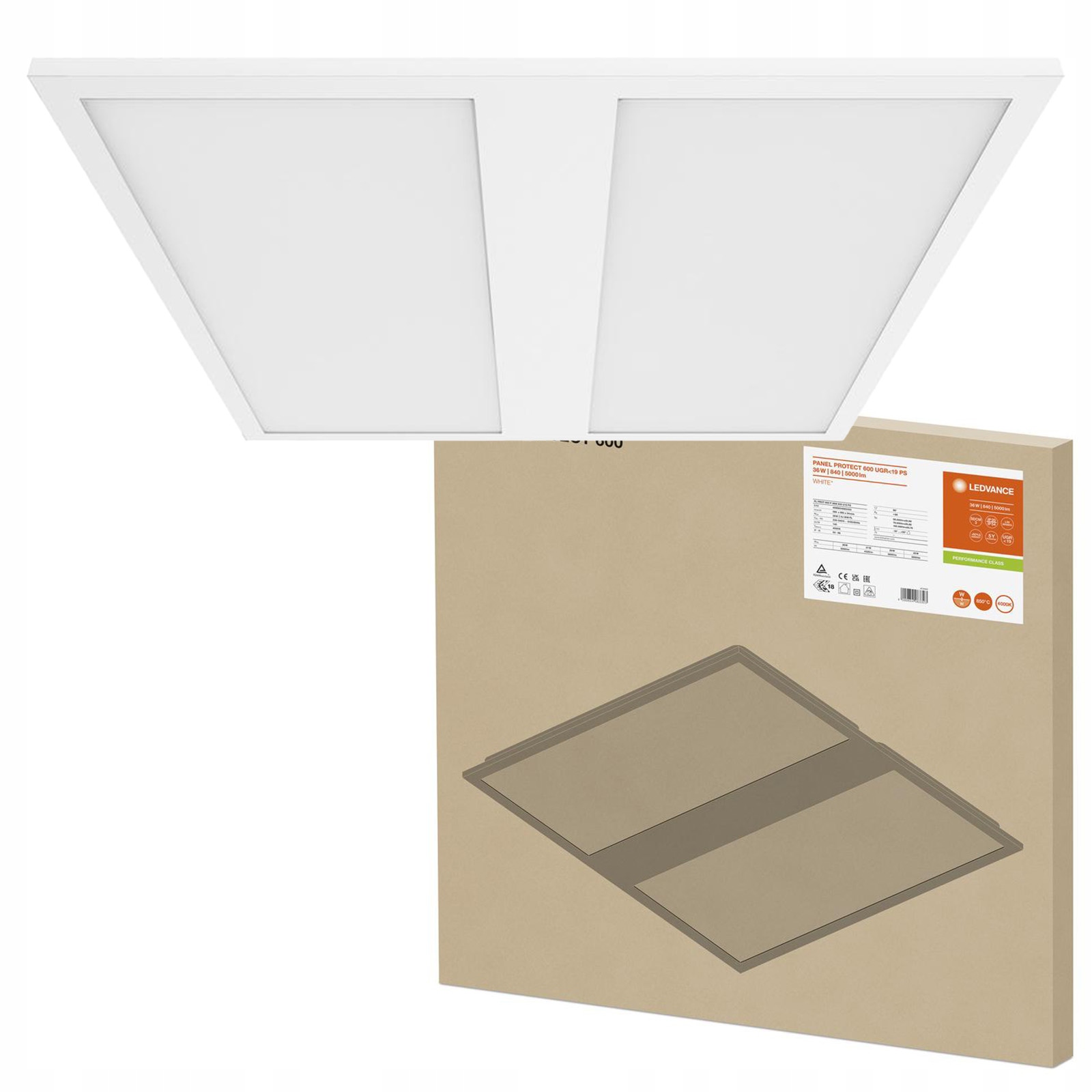 Led panel Kancelárska lampa Kaseton 36W 5040lm 4000K 60x60cm UGR19