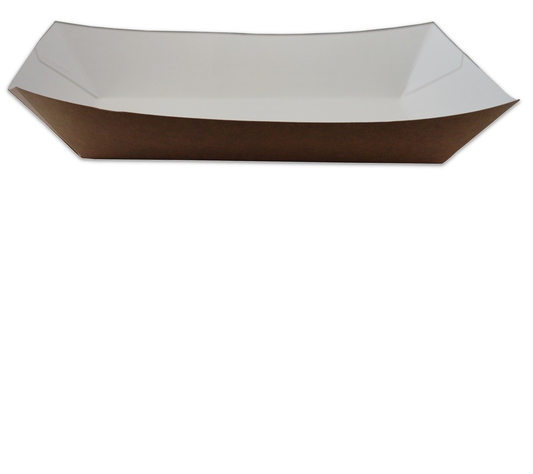 Tacka na przekąski brązowo-biała 14x24x36cm 100szt